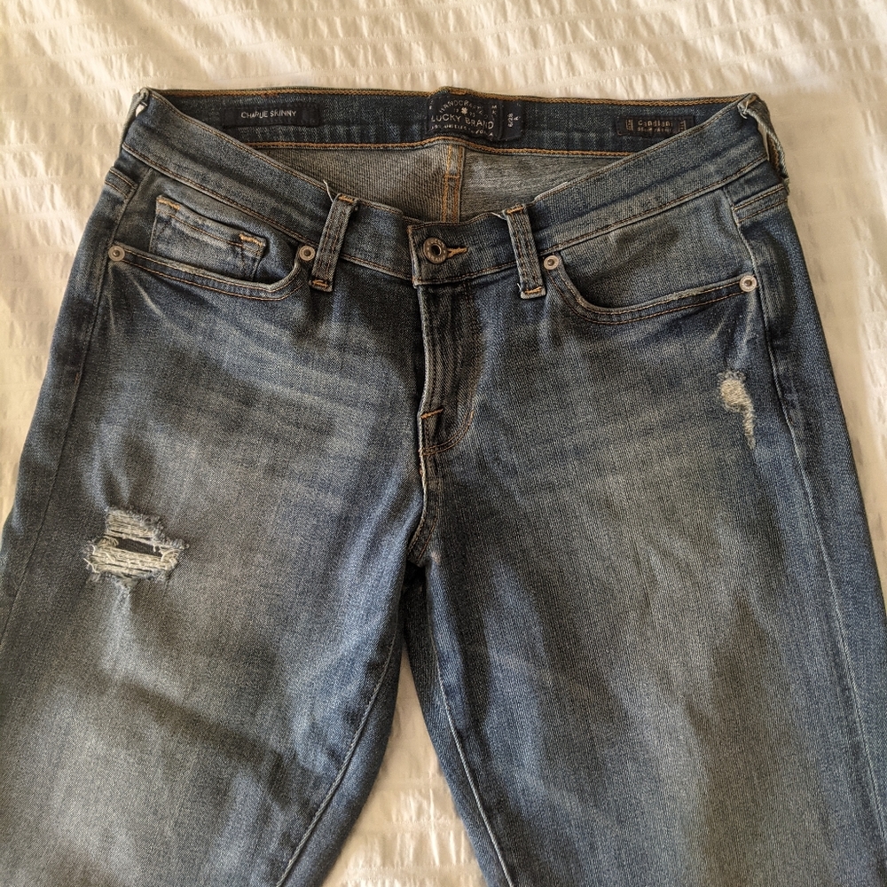 Lucky Brand Low Rise Distressed Jeans